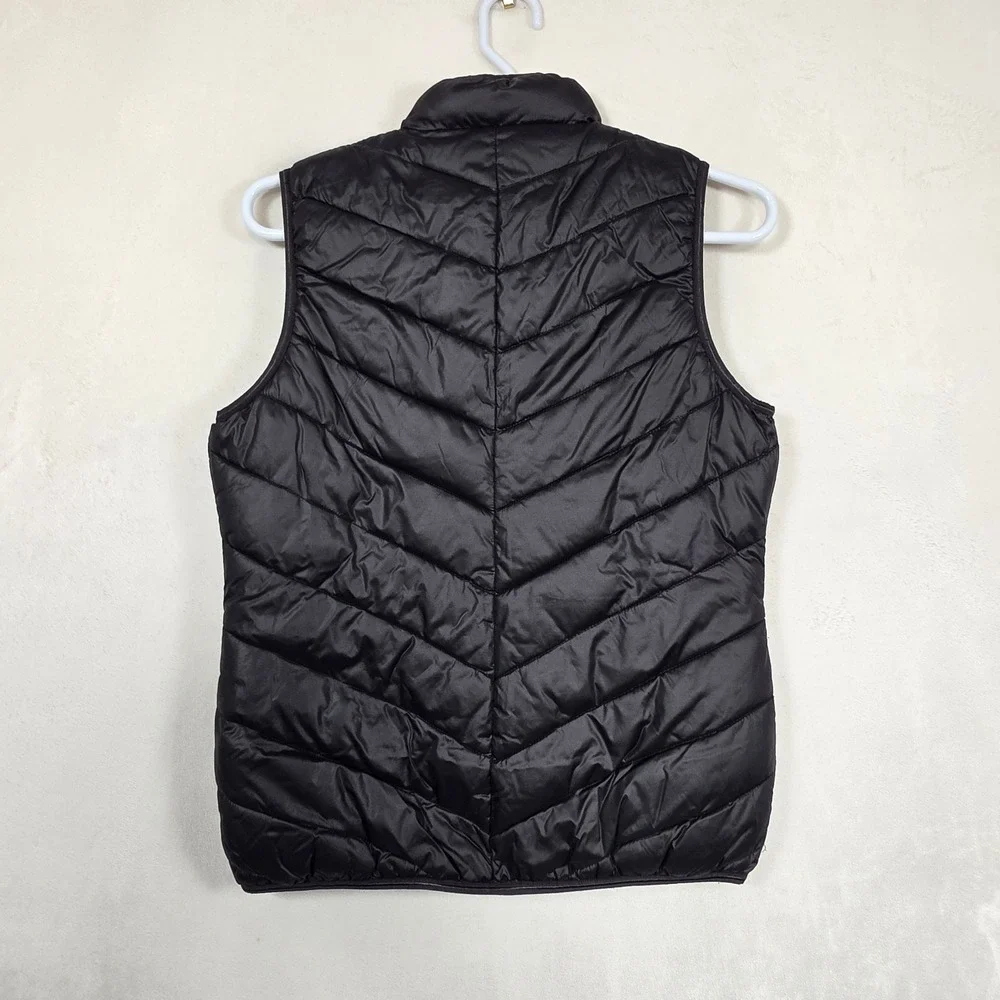 Clique Puffer Vest Women's L Black Quilted ABEJA Embroidered Gorpcore